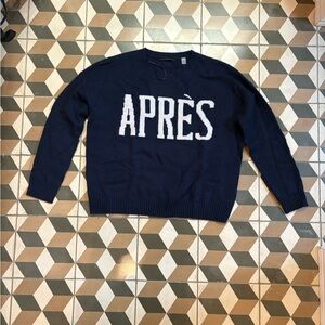 T Tahari Dark Blue Après Crewneck Sweater